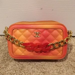 Orange & Yellow Ombré Double Zip Bag